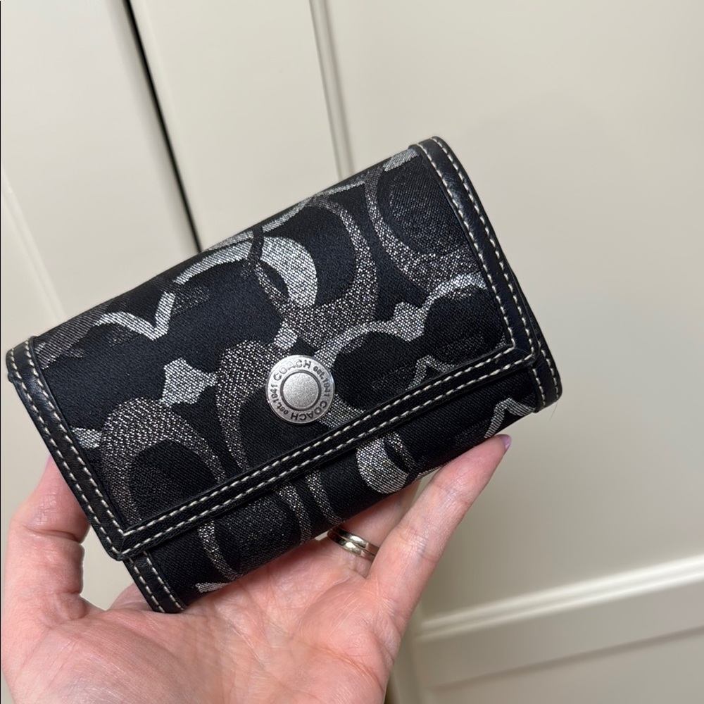 Coach Black and Silver Women's Wallet